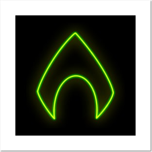 Neon superhero symbol Posters and Art